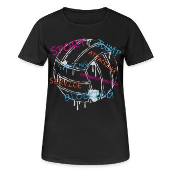 Volleyball - Frauen T-Shirt atmungsaktiv - Schwarz - Vorne - AI Model Female 172 light (172cm)