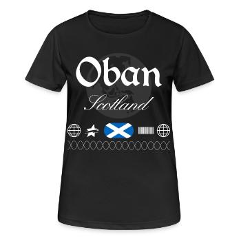 Oban Schottland Streetwear Reise Souvenir - Frauen T-Shirt atmungsaktiv - Schwarz - Vorne - AI Model Female 172 light (172cm)