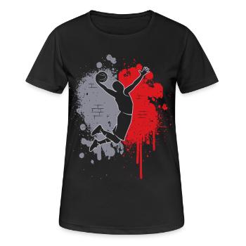 Joueurs de basket Joueurs de basketball Basketball - T-shirt respirant Femme - noir - Devant - AI Model Female 172 light (172cm)