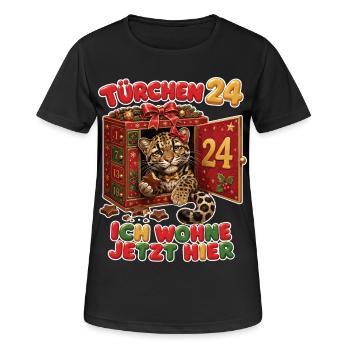 Ich wohne jetzt hier - Frauen T-Shirt atmungsaktiv - Schwarz - Vorne - AI Model Female 172 light (172cm)