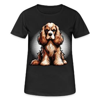 Cocker Spaniel Cockerhund Cocker Spaniel Besitzer - Frauen T-Shirt atmungsaktiv - Schwarz - Vorne - AI Model Female 172 light (172cm)