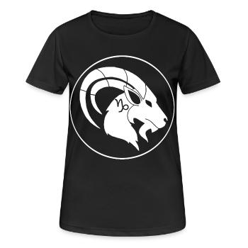 Sternzeichen Steinbock (weiß) - Frauen T-Shirt atmungsaktiv - Schwarz - Vorne - AI Model Female 172 light (172cm)