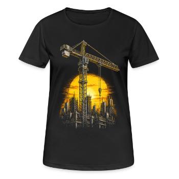 Opérateur de grue Opérateur de grue - T-shirt respirant Femme - noir - Devant - AI Model Female 172 light (172cm)