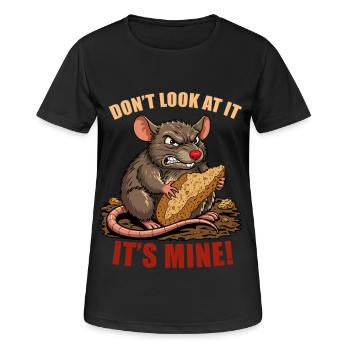Clever rat steals bread - Women's Breathable T-Shirt - black - Front - AI Model Female 172 light (172cm)