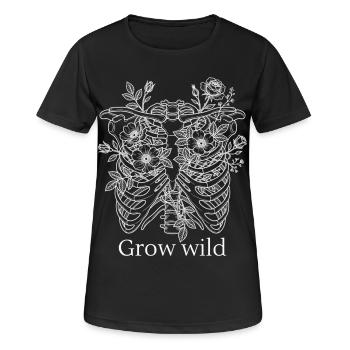 Faire pousser des fleurs à cage thoracique sauvage Roses - T-shirt respirant Femme - noir - Devant - AI Model Female 172 light (172cm)