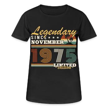 November 1975 Vintage Retro Birthday - Women's Breathable T-Shirt - black - Front - AI Model Female 172 light (172cm)