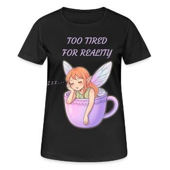 Tired Fairy Sleeping In The Mug - T-shirt respirant Femme - noir - Devant - AI Model Female 172 light (172cm)