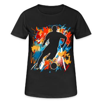 Football, joueurs de football en cours de football - T-shirt respirant Femme - noir - Devant - AI Model Female 172 light (172cm)