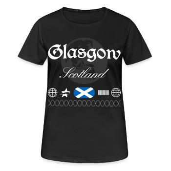 Glasgow Schottland Streetwear Reise Souvenir - Frauen T-Shirt atmungsaktiv - Schwarz - Vorne - AI Model Female 172 light (172cm)