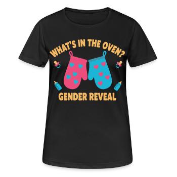Gender Reveal Whats In The Oven Baby Shower Team - Women's Breathable T-Shirt - black - Front - AI Model Female 172 light (172cm)