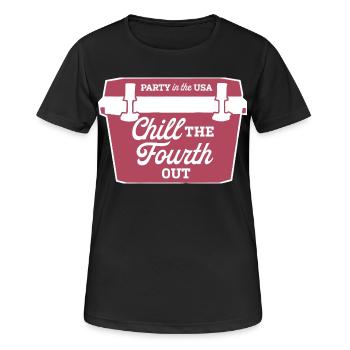 Chill the Fourth Out USA Party - Frauen T-Shirt atmungsaktiv - Schwarz - Vorne - AI Model Female 172 light (172cm)