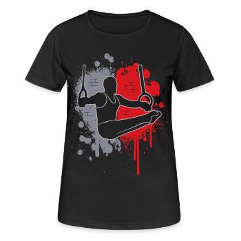 Gymnastics Gymnastics Ring Gymnastics Splashes of Color Gymnastics - Women's Breathable T-Shirt - black - Front - AI Model Female 172 light (172cm)