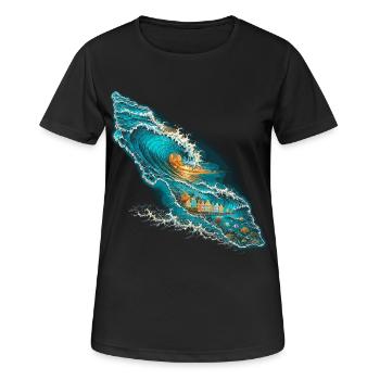 Curacao - Frauen T-Shirt atmungsaktiv - Schwarz - Vorne - AI Model Female 172 light (172cm)