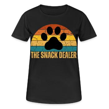 Marchand de snacks Retro Paw - T-shirt respirant Femme - noir - Devant - AI Model Female 172 light (172cm)