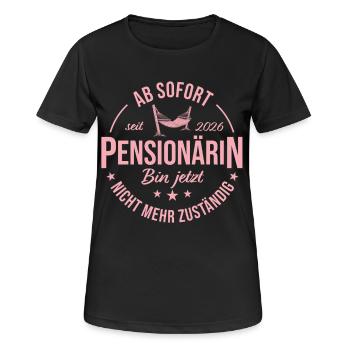 Pensionärin 2026 Hängematte Abschied Kollegin - Frauen T-Shirt atmungsaktiv - Schwarz - Vorne - AI Model Female 172 light (172cm)