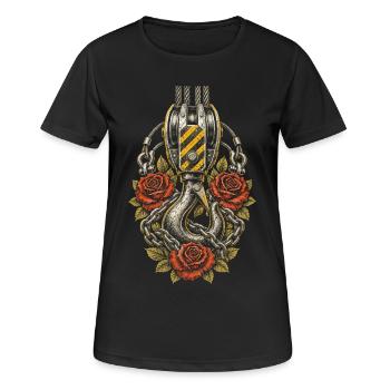 Opérateur de grue Opérateur de grue - T-shirt respirant Femme - noir - Devant - AI Model Female 172 light (172cm)