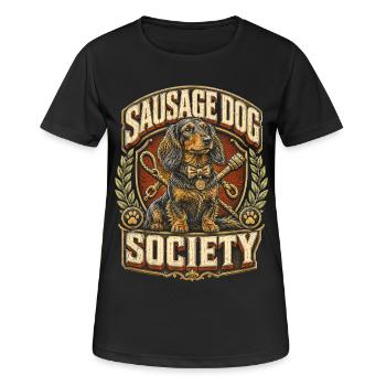 Dackel Rauhaardackel Sausage Dog Society - Frauen T-Shirt atmungsaktiv - Schwarz - Vorne - AI Model Female 172 light (172cm)