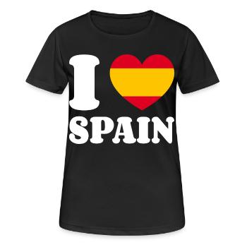 I Love Spain Spain-Love Heart Spain Fan - Women's Breathable T-Shirt - black - Front - AI Model Female 172 light (172cm)