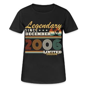 Dezember 2006 Vintage-Geburtstagsgeschenk - Frauen T-Shirt atmungsaktiv - Schwarz - Vorne - AI Model Female 172 light (172cm)