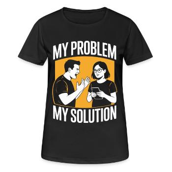 Développeur d’applications mobiles : mon problème : ma mère de pictogrammes - T-shirt respirant Femme - noir - Devant - AI Model Female 172 light (172cm)