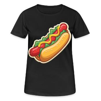Hotdog Love - Frauen T-Shirt atmungsaktiv - Schwarz - Vorne - AI Model Female 172 light (172cm)