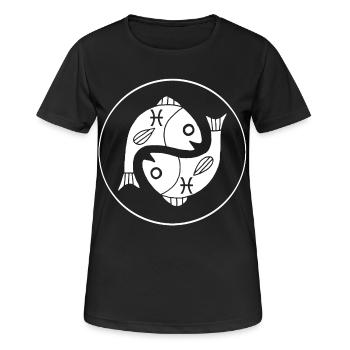 Fish (white) star sign - Women's Breathable T-Shirt - black - Front - AI Model Female 172 light (172cm)