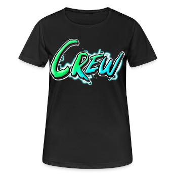 Crew - Frauen T-Shirt atmungsaktiv - Schwarz - Vorne - AI Model Female 172 light (172cm)