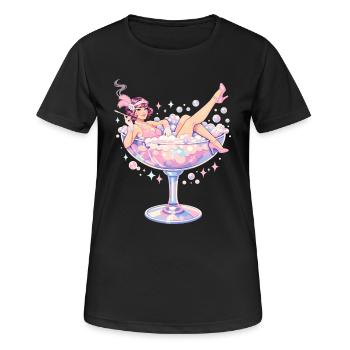 Fille Flapper vintage en pastel verre martini - T-shirt respirant Femme - noir - Devant - AI Model Female 172 light (172cm)