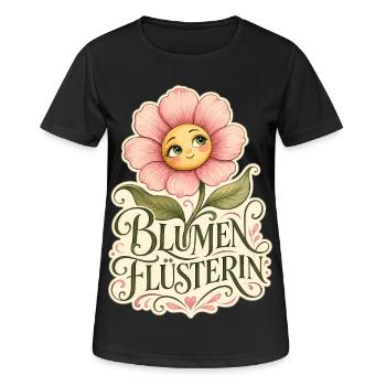 Blumen Flüsterin - Frauen T-Shirt atmungsaktiv - Schwarz - Vorne - AI Model Female 172 light (172cm)