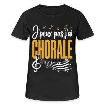Chorale Cadeau humour personnalisé - T-shirt respirant Femme - noir - Devant - AI Model Female 172 light (172cm)