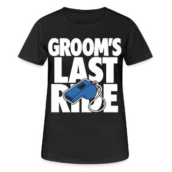 Groom’s Last Ride Whistle Design - Frauen T-Shirt atmungsaktiv - Schwarz - Vorne - AI Model Female 172 light (172cm)