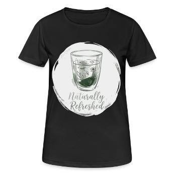 Buveur de thé disant thé naturellement rafraîchi - T-shirt respirant Femme - noir - Devant - AI Model Female 172 light (172cm)