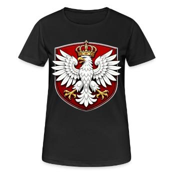 Aigle polonais avec écu de la couronne - T-shirt respirant Femme - noir - Devant - AI Model Female 172 light (172cm)