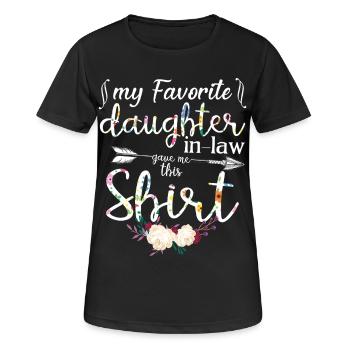 Ma belle-fille préférée m’a acheté ce fleuri - T-shirt respirant Femme - noir - Devant - AI Model Female 172 light (172cm)