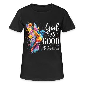 God Is Good All The Time Christian - Women's Breathable T-Shirt - black - Front - AI Model Female 172 light (172cm)