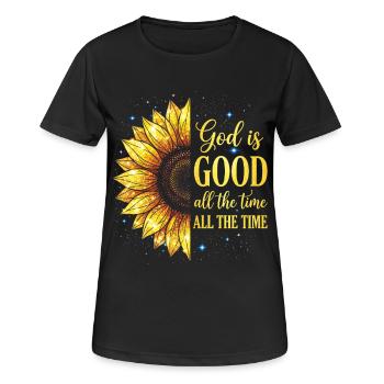 Gott ist immer gut Christ - Frauen T-Shirt atmungsaktiv - Schwarz - Vorne - AI Model Female 172 light (172cm)