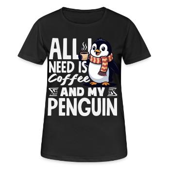 Süßer Pinguin - Geschenk für Pinguin Liebhaber - Frauen T-Shirt atmungsaktiv - Schwarz - Vorne - AI Model Female 172 light (172cm)