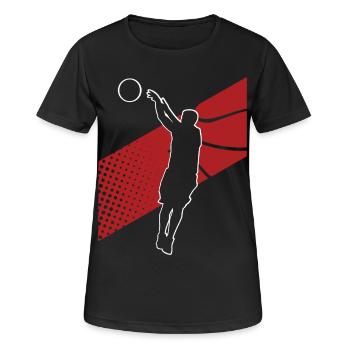 Basketball - Frauen T-Shirt atmungsaktiv - Schwarz - Vorne - AI Model Female 172 light (172cm)