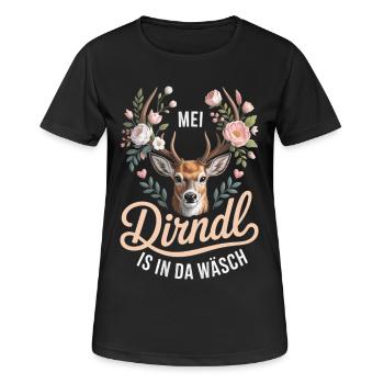 Mei Dirndl Is In Da Wäsch - Frauen T-Shirt atmungsaktiv - Schwarz - Vorne - AI Model Female 172 light (172cm)