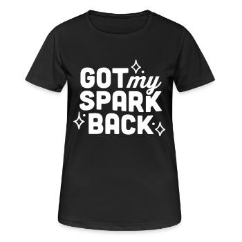 J’ai retrouvé mon étincelle - T-shirt respirant Femme - noir - Devant - AI Model Female 172 light (172cm)
