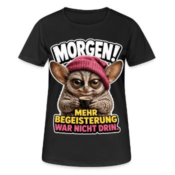 Mehr Begeisterung war nicht drin - Frauen T-Shirt atmungsaktiv - Schwarz - Vorne - AI Model Female 172 light (172cm)