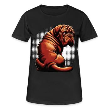 Bordeaux Dogge Bordeauxs Bordeaux Doggen besitzer - Frauen T-Shirt atmungsaktiv - Schwarz - Vorne - AI Model Female 172 light (172cm)