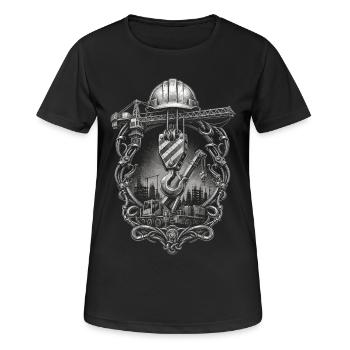 Opérateur de grue Opérateur de grue - T-shirt respirant Femme - noir - Devant - AI Model Female 172 light (172cm)