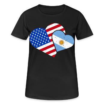 Argentinien Amerika Argentinisch Amerikanisch USA - Frauen T-Shirt atmungsaktiv - Schwarz - Vorne - AI Model Female 172 light (172cm)