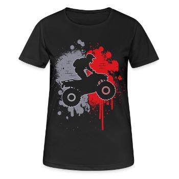 Quad Farbklecks ATV Quadfahrer Kinder Herren Junge - Frauen T-Shirt atmungsaktiv - Schwarz - Vorne - AI Model Female 172 light (172cm)