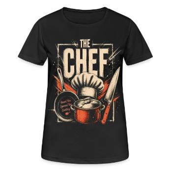 Lustiges Kochzitat: Retro-Küchendesign - Frauen T-Shirt atmungsaktiv - Schwarz - Vorne - AI Model Female 172 light (172cm)
