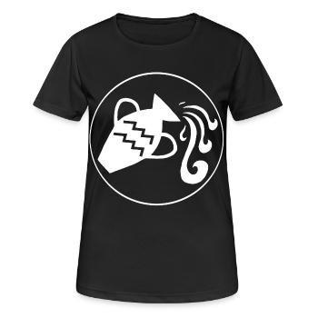 Wassermann-Sternzeichen (Weiß) - Frauen T-Shirt atmungsaktiv - Schwarz - Vorne - AI Model Female 172 light (172cm)