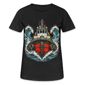 Remorqueurs Illustration artistique - T-shirt respirant Femme - noir - Devant - AI Model Female 172 light (172cm)