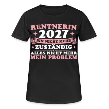 Rentnerin 2027 Abschiedsgeschenk Kollegin Rente - Frauen T-Shirt atmungsaktiv - Schwarz - Vorne - AI Model Female 172 light (172cm)