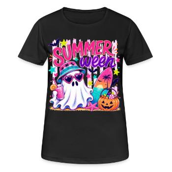 Summerween Geisterstrand | Halloween-Feiertage - Frauen T-Shirt atmungsaktiv - Schwarz - Vorne - AI Model Female 172 light (172cm)